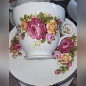 Floral Bone China Tea Cup and Saucer Set